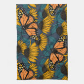 Monboogvlinder op gele naaldbomen theedoek (Verticaal)