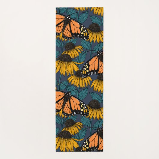 Monboogvlinder op gele naaldbomen yogamat (Achterkant)