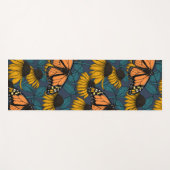 Monboogvlinder op gele naaldbomen yogamat (Voorkant (horizontaal))