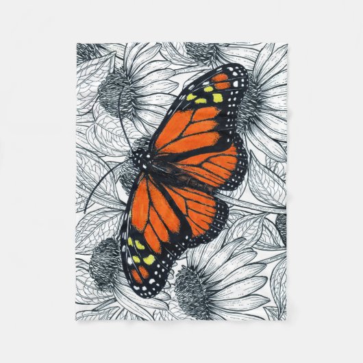 Monboogvlinder op naaldbeschermers fleece deken (Voorkant)