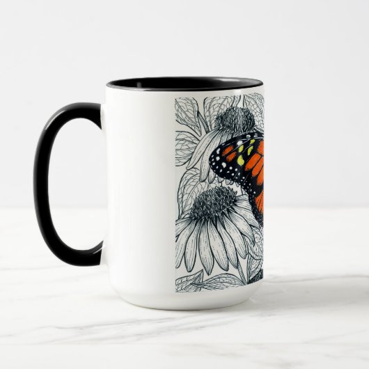 Monboogvlinder op naaldbeschermers mok (Links)