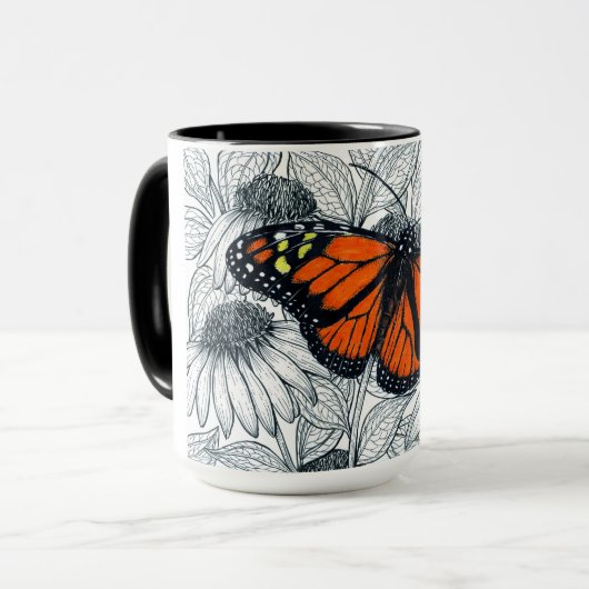 Monboogvlinder op naaldbeschermers mok (Voorkant links)