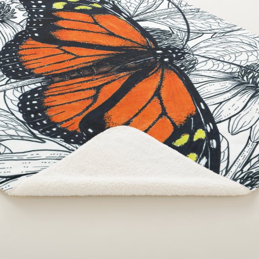 Monboogvlinder op naaldbeschermers sherpa deken (3/4)