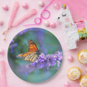 Monboogvlinder op Paarse lila ventilator Papieren Bordje (Feest)