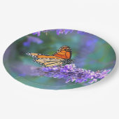 Monboogvlinder op Paarse lila ventilator Papieren Bordje (Gekanteld)