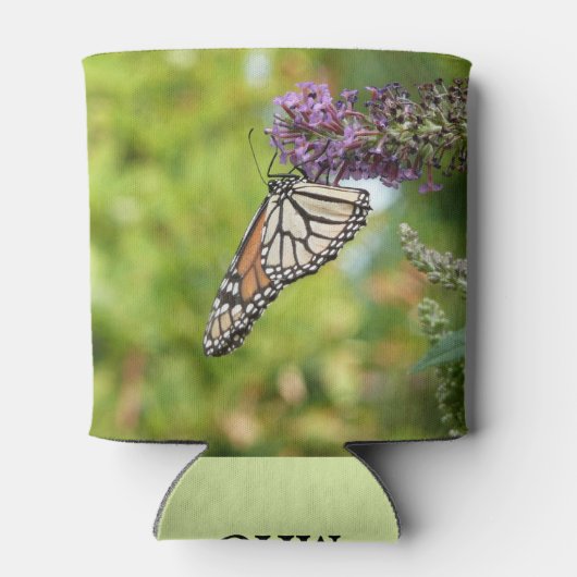 Monboogvlinder op Paarse vlinderStruik Blikjeskoeler (Achterkant)