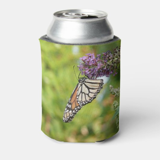 Monboogvlinder op Paarse vlinderStruik Blikjeskoeler (Blikje Achterkant)