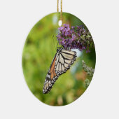 Monboogvlinder op Paarse vlinderStruik Keramisch Ornament (Rechts)