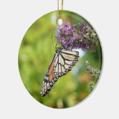 Monboogvlinder op Paarse vlinderStruik Keramisch Ornament (Links)