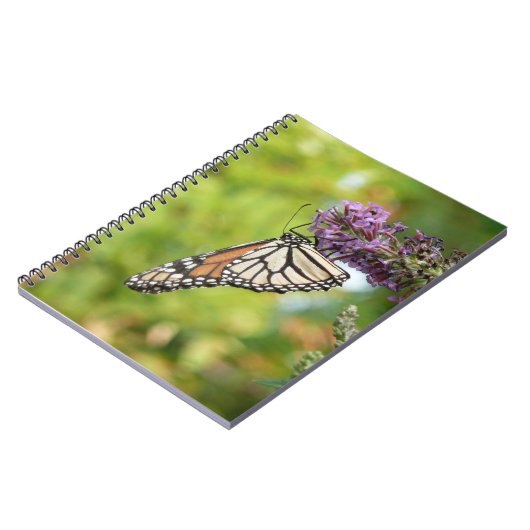 Monboogvlinder op Paarse vlinderStruik Notitieboek (Linkerzijde)