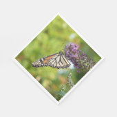 Monboogvlinder op Paarse vlinderStruik Servet (Hoek)