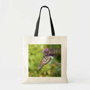 Monboogvlinder op Paarse vlinderStruik Tote Bag