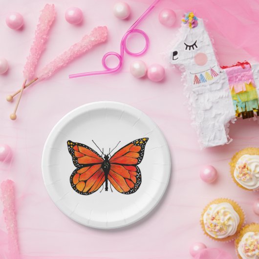 Monboogvlinder op papieren Borden Papieren Bordje (Feest)