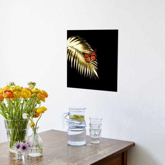 Monboogvlinder op Prints van de Golden Palm-Folie (Laag (Keuken))