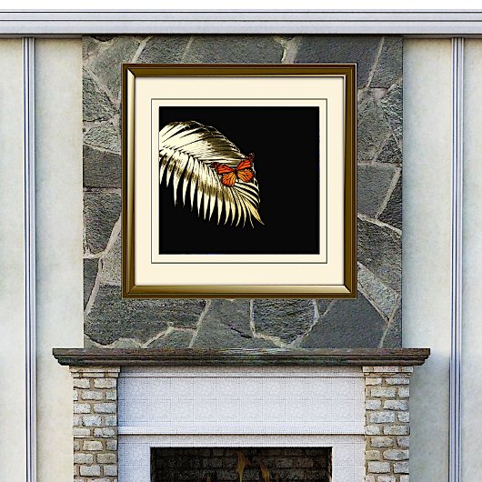 Monboogvlinder op Prints van de Golden Palm-Folie