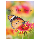 Monboogvlinder op rode en gele bloem klembord (Achterkant)