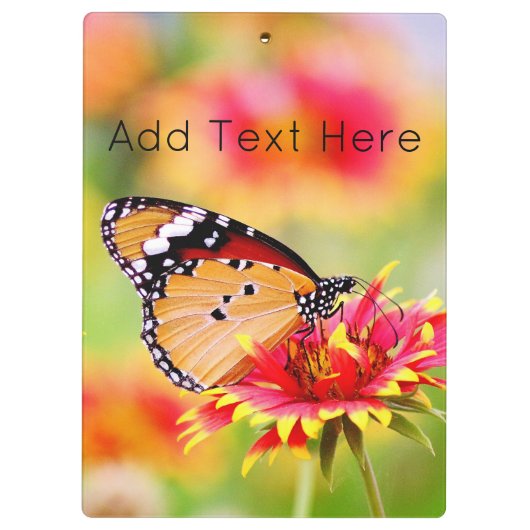 Monboogvlinder op rode en gele bloem klembord (Achterkant)