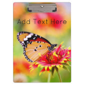 Monboogvlinder op rode en gele bloem klembord (Voorkant)