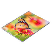 Monboogvlinder op rode en gele bloem notitieboek (Linkerzijde)