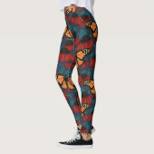Monboogvlinder op rode naaldbomen leggings (Links)