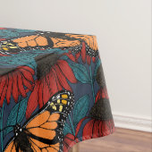 Monboogvlinder op rode naaldbomen tafelkleed (Voorbeeld)