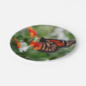 Monboogvlinder op Sinaasappel en rode lantana Papieren Bordje (Gekanteld)