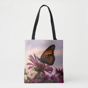Monboogvlinder op ventilator tote bag
