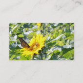 Monboogvlinder op visitekaartje van zonnebloemen (Achterkant)