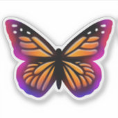 Monboogvlinder | paarse roze boterhammen sticker (Voorkant)