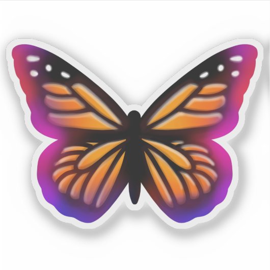 Monboogvlinder | paarse roze boterhammen sticker (Voorkant)