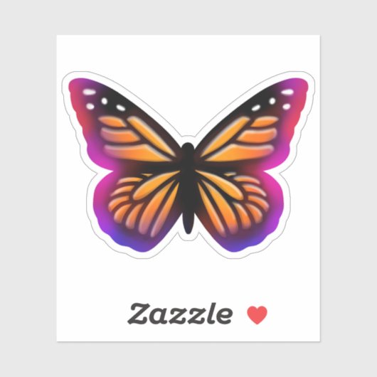 Monboogvlinder | paarse roze boterhammen sticker (Vel)