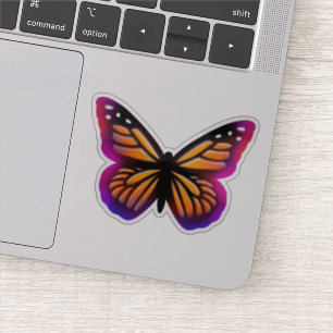 Monboogvlinder   paarse roze boterhammen sticker