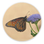 Monboogvlinder Paarse Veerlentes-Natuur Keramische Knop (Voorkant)