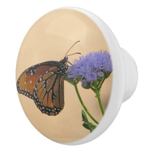 Monboogvlinder Paarse Veerlentes-Natuur Keramische Knop