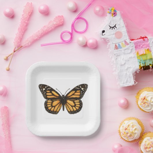 Monboogvlinder Papieren Bordje (Feest)