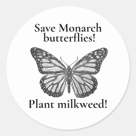 Monboogvlinder Ronde Sticker (Voorkant)