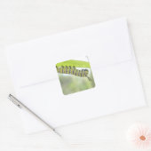 Monboogvlinder-stencijler voor het verkennen van e vierkante sticker (Envelop)