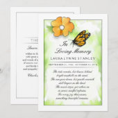 Monboogvlinder ter nagedachtenis van uw Hartelijk  Bedankkaart (Voorkant / Achterkant)