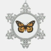 Monboogvlinder Tin Sneeuwvlok Ornament (Voorkant)