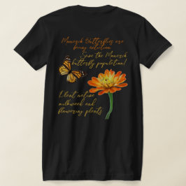 Monboogvlinder, zinnia-bloem t-shirt