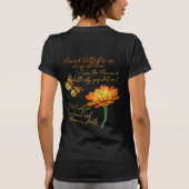 Monboogvlinder, zinnia-bloem t-shirt (Achterkant)