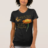 Monboogvlinder, zinnia-bloem t-shirt (Voorkant)