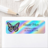 Monboogvlinderholograaffolie vleugels moderne etiket (Insitu)