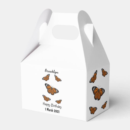 Monboogvlinderillustratie cartoon bedankdoosjes (Voorkant Zijde)
