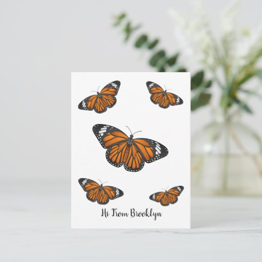 Monboogvlinderillustratie cartoon briefkaart (Staand voorkant)