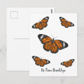 Monboogvlinderillustratie cartoon briefkaart (Voorkant / Achterkant)