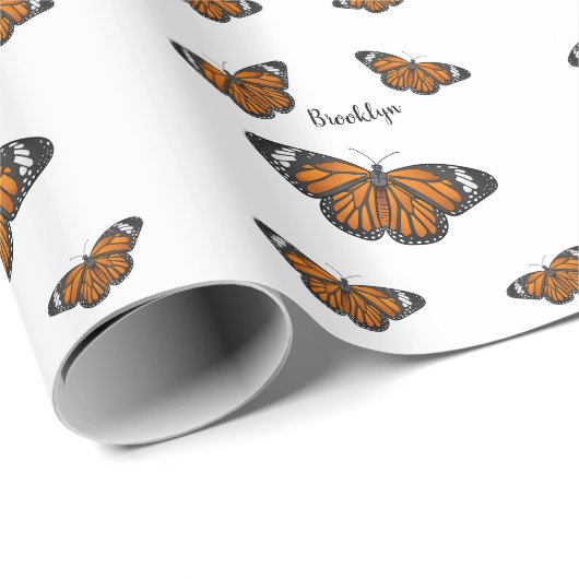 Monboogvlinderillustratie cartoon cadeaupapier (Rol Hoek)