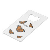 Monboogvlinderillustratie cartoon creditkaart flessenopener (Voorkant Gekanteld)