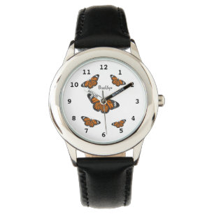 Monboogvlinderillustratie cartoon horloge