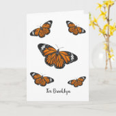 Monboogvlinderillustratie cartoon kaart (Gele Bloem)